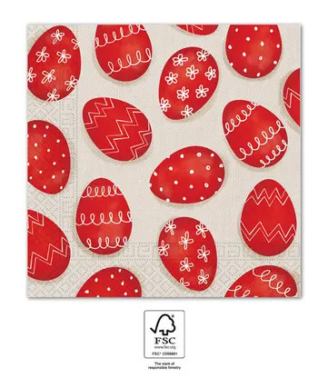 Easter Red Eggs 20-piece napkin 33x33 cm FSC