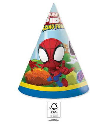 Spiderman Spidey  party hat, shako 6 pcs FSC