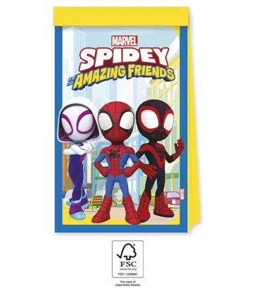 Spiderman Spidey 4-piece paper bag set FSC