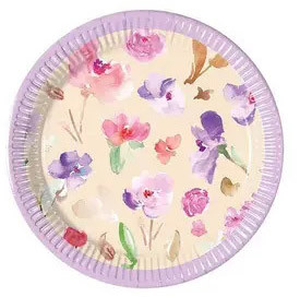 Flower Watercolor Flowers paper plates 8 pcs 20 cm