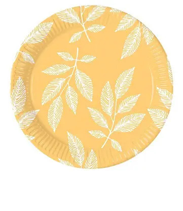 Flower Orange Leaves Leaf paper plates 8 pcs 23 cm