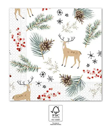 Christmas Forest Reindeers i napkin 20 pcs 33x33 cm