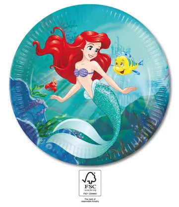 Disney Princess Ariel Curious paper plate 8 pcs 23 cm FSC