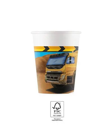 Construction Grabber paper cup 8 pcs 200 ml FSC