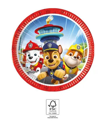 Paw Patrol Rescue Heroes paper plate 8 pcs 20 cm FSC