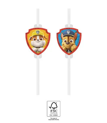 Paw Patrol Rescue Heroes paper straw, set of 4 pcs FSC