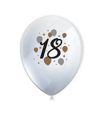 Happy Birthday Milestone Happy Birthday 18 balloons, 6 pcs 11 inch (27.5 cm)