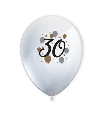 Happy Birthday Milestone Happy Birthday 30 Balloons, 6-pack 11 inch (27.5 cm)