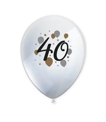 Happy Birthday Milestone Happy Birthday 40 balloon, set of 6, 11 inch (27.5 cm)