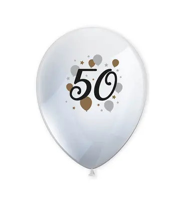 Happy Birthday Milestone Happy Birthday 50 Balloons, 6 pcs 11 inch (27,5 cm)