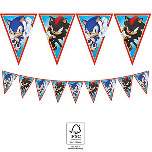 Sonic the Hedgehog Sega Sonic the Hedgehog Banner Garland FSC 2.3 m