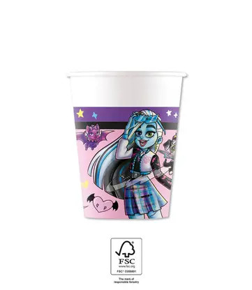 Monster High Friends paper cup 8 pcs 200 ml FSC