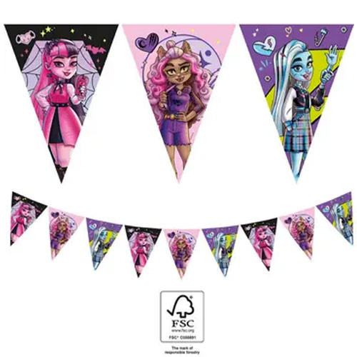 Monster High Friends flag garland FSC 2.3 m