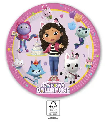 Gabby's Dollhouse Friends paper plate 8 pcs 23 cm FSC