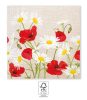 Flower Daisies Poppies napkin 20 pcs, 33x33 cm FSC