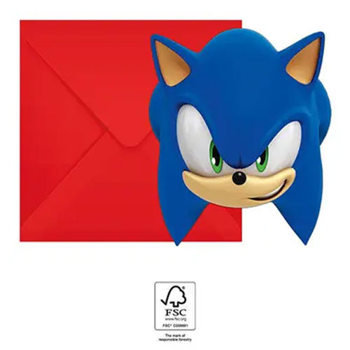 Sonic the Hedgehog Sega Sonic the Hedgehog party invitation 6 pcs FSC