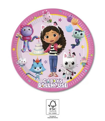 Gabby's Dollhouse Friends paper plate 8 pcs 20 cm FSC