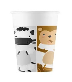 Animals Zoo paper cup 8 pcs 200 ml FSC