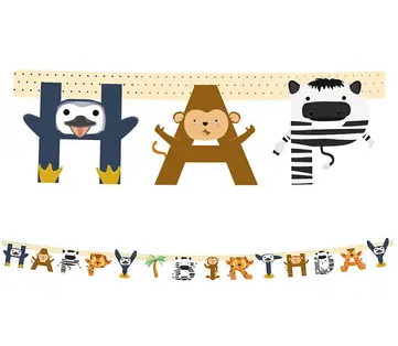 Animals Zoo Happy Birthday sign FSC 2 m