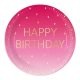 Happy Birthday Golden Pink Happy Birthday Paper Plate 8 pcs 23 cm FSC