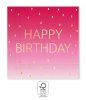 Happy Birthday Golden Pink Happy Birthday napkin 20 pcs 33x33 cm FSC