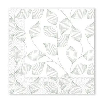 Flower Grey Leaf napkin 20 pcs 33x33 cm FSC