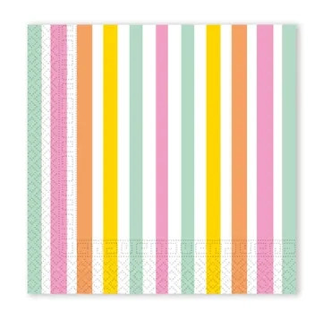 Colour Pastel Stripes napkin 20 pcs 33x33 cm FSC