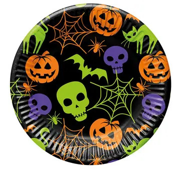 Halloween Happy paper plate 8 pcs 23 cm FSC