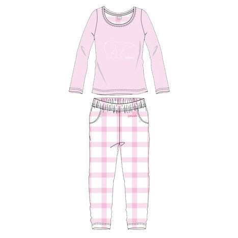 Ushuaia Pink Plaid Polar Bear Women's Pajamas S-XXL - Javoli Disn