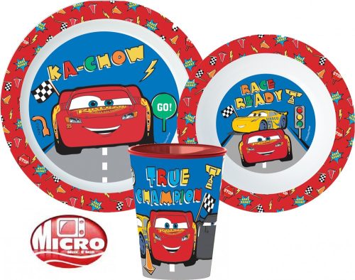 Disney Cars dinner set, micro plastic set, cup 260 ml