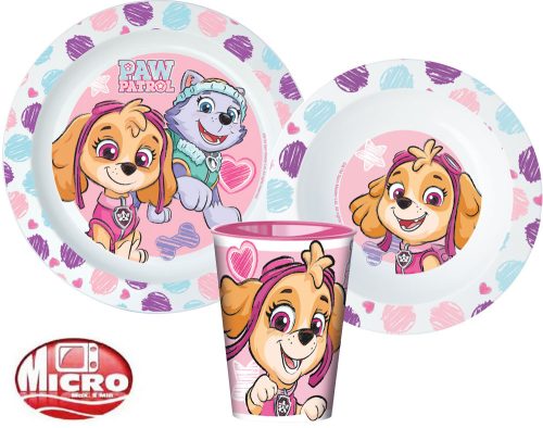 Paw Patrol Sketch dining set, micro plastic set, with 260 ml cup