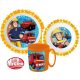 Fireman Sam tableware set, micro plastic set with mug 350 ml