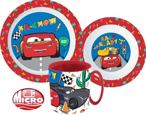 Disney Cars dinner set, micro plastic set with mug 350 ml