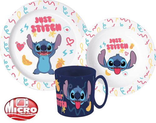 Disney Lilo and Stitch Disney Lilo & Stitch Palms Dinner Set, Micro Plastic Set with 350 ml Mug