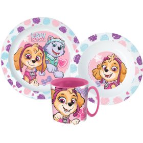 Buy Girls Pink Skye Paw Patrol 3 Piece Plastic Dinner Set - Plate