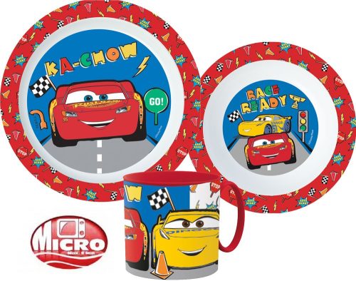 Disney Cars tableware set, micro plastic set with cup 265 ml