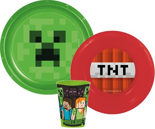 Minecraft tableware, plastic set