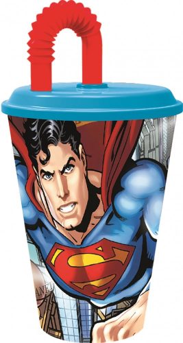 Superman Savior Straw Cup, Plastic 430 ml