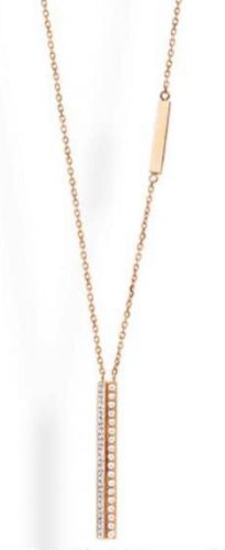 Victoria White Stone Rose Gold Colored Necklace