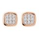 Victoria Rose gold-colored earrings with white stones