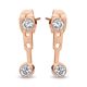 Victoria Rose gold colored white stone earrings