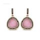 Victoria Rose gold colored pink stone earrings