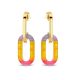 Victoria Gold-Colored Colorful Earrings