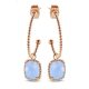 Victoria Rose gold blue stone earrings