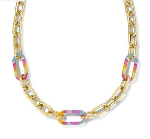 Victoria Gold Colored Colorful Necklace