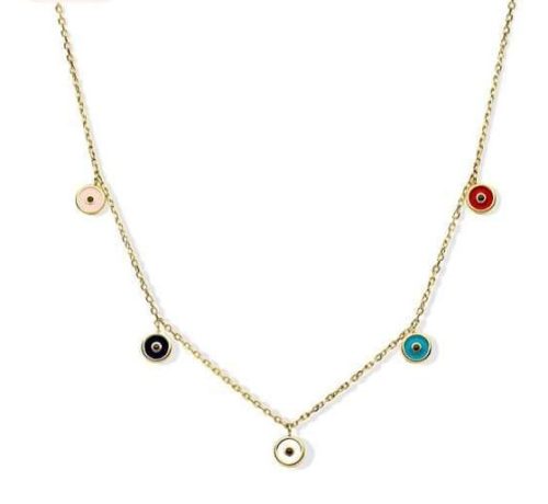 Victoria Gold-colored multicolored stone necklace