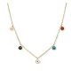 Victoria Gold-colored multicolored stone necklace