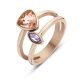 Victoria Rose gold colored gemstone ring