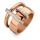 Victoria Rose gold colored white stone ring