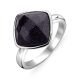 Victoria Silver-colored ring with black stone